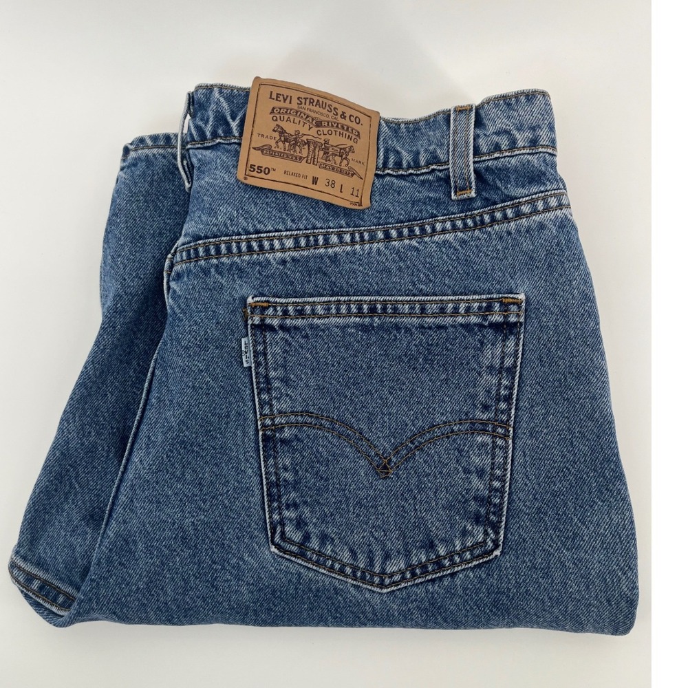 Levi's 550 Relaxed Fit Shorts Mens 38 Blue Denim Vintage 90s Made In USA